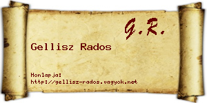 Gellisz Rados névjegykártya